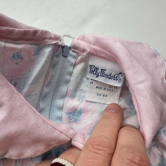 Vintage Polly Flinders Floral Pastel Dress - Size 6X - Picture 5 of 5